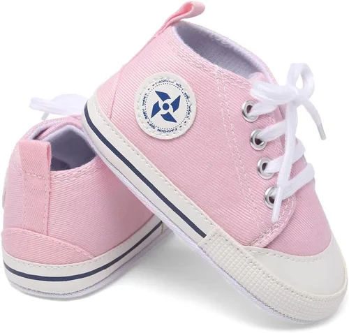 Miniatura 16 de Zapatos deportivos de lona de lona para bebés y niñas, suela antideslizante suave, suela antideslizante