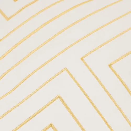 Miniatura 4 de Avigers Funda de cojín de terciopelo con líneas geométricas bordadas a rayas blanco dorado de 12 x 20 pulgadas, funda de almohada lumbar decorativa