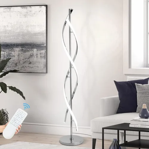 Lámpara de pie LED moderna para sala de estar, 40 W, 3 colores, regulable y brillante que cambia de color, lámpara de pie brillante de 60 pulgadas