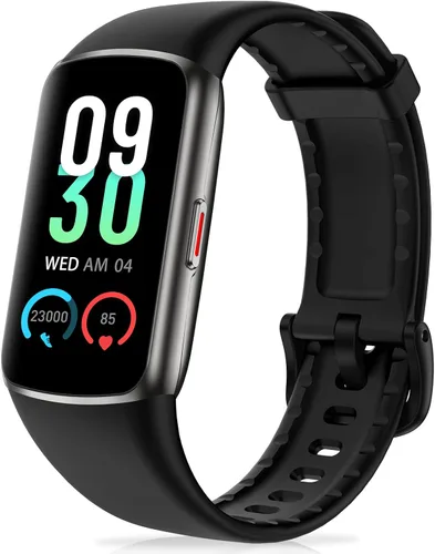 Rastreador de actividad física con frecuencia cardíaca 24/7, oxígeno en sangre, rastreador de sueño, reloj de fitness impermeable de 1.47 pulgadas,