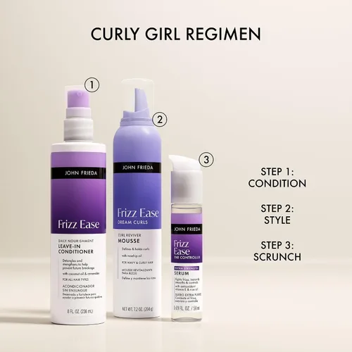 Miniatura 8 de John Frieda Frizz Ease - Suero capilar extra fuerte para cabello grueso y grueso, suero suavizante antiencrespamiento con aceite de argán y coco
