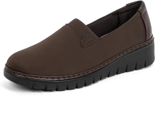 Miniatura 10 de Mocasines Ortopédicos para Mujer de Punta Redonda Cómodos sin Cordones para Juanetes Zapatos de Trabajo Elásticos para Caminar Zapatos Ortóticos