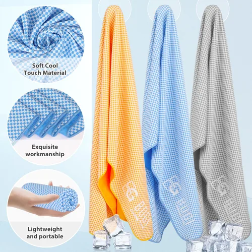 Miniatura 3 de BOGI Toallas refrescantes para cuello y cara, toalla suave y transpirable para enfriamiento instantáneo, se mantiene fresca para yoga, deportes, Azul