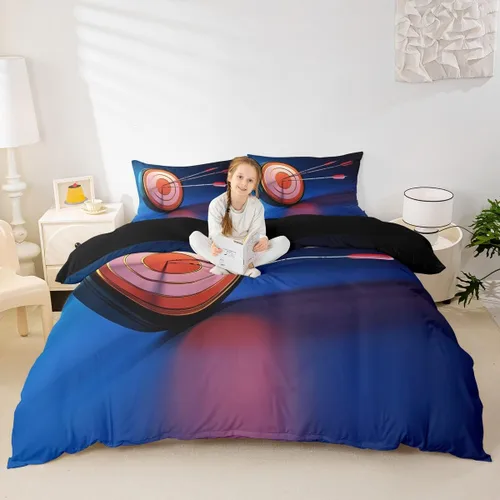 Miniatura 32 de Homewish Juego de ropa de cama de elefante, tamaño Queen, funda de edredón a rayas azules para niños y niñas, juego de funda de edredón de animales