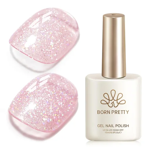 Miniatura 9 de Born Pretty Jelly Baby Pink - Esmalte de uñas de gel rosa claro, suave, transparente, neutro, translúcido, color natural, esmalte de gel UV
