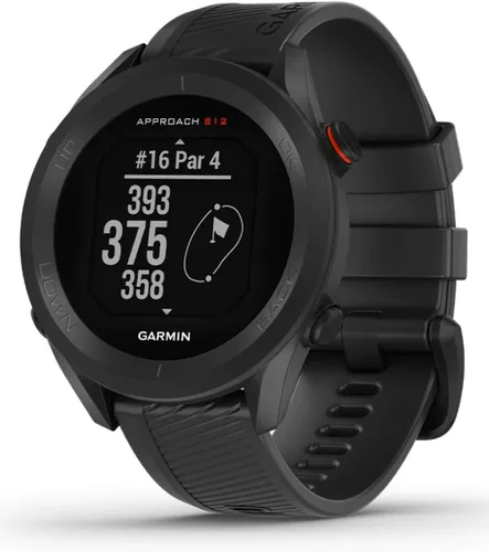 Garmin Approach S12, Reloj de Golf GPS Fácil de Usar, Más de 42,000 Campos Precargados, Negro, 010-02472-00