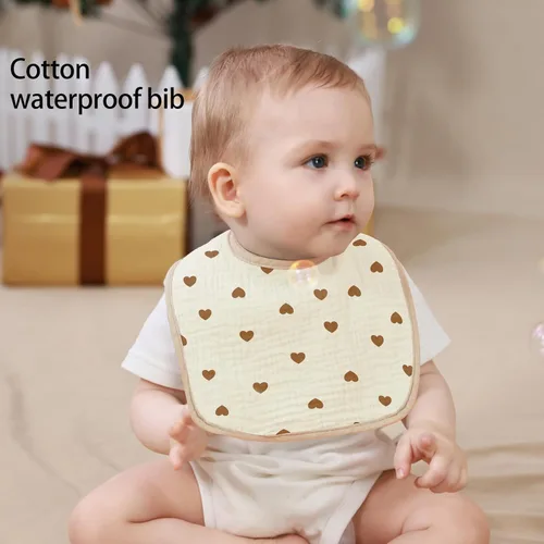 Miniatura 6 de Baberos tipo bandana para bebé, paquete de 6 unidades impermeables para niños pequeños, baberos suaves de algodón absorbente para comer, babear