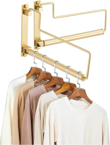 NEWRAIN Estante de secado de ropa, estantes para secar ropa, colgador de ropa con brazo oscilante montado en la pared para lavandería, garaje, uso