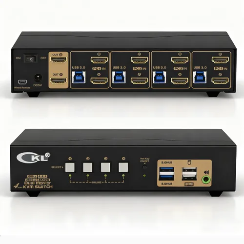 Miniatura 9 de CKL Conmutador KVM Dual Monitor HDMI 4K @60Hz (2 Monitores 2 Computadoras 922HUA-3) para el hogar y la oficina a consola, computadoras portátiles
