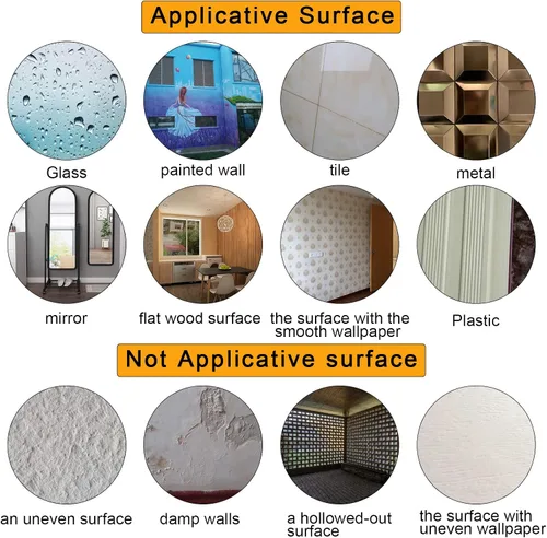 Miniatura 6 de CREATCABIN Calcomanías de pared con espejo de girasol 3D, calcomanías de pared de espejo acrílico, autoadhesivas, decoración de pared para sala