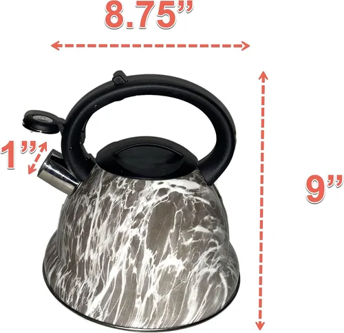 Miniatura 4 de Generic 2021 Último hervidor de cocina silbante de 3.4 cuartos de galón para hornos eléctricos, de cerámica, de inducción, halógenos, estilo moderno