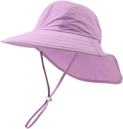 Miniatura 84 de Sombrero de verano para niños pequeños con solapa para el cuello, impermeable, sombrero de natación para niños, protección UV, sombrero de playa