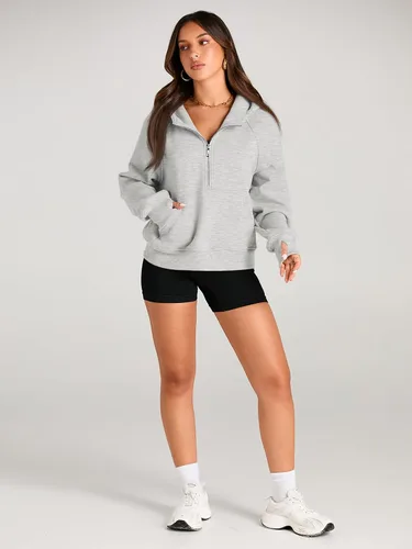 Miniatura 4 de AUTOMET Half Zip Sweatshirts Cropped Hoodies Fleece Womens Quarter Zip Up Pullover Sweaters Fall Outfits 2024 Winter Clothes