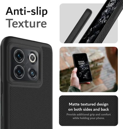 Miniatura 5 de TUDIA DualShield Grip - Funda diseñada para OnePlus10T 5G, [MergeGrip] protección delgada de doble capa de grado militar a prueba de golpes