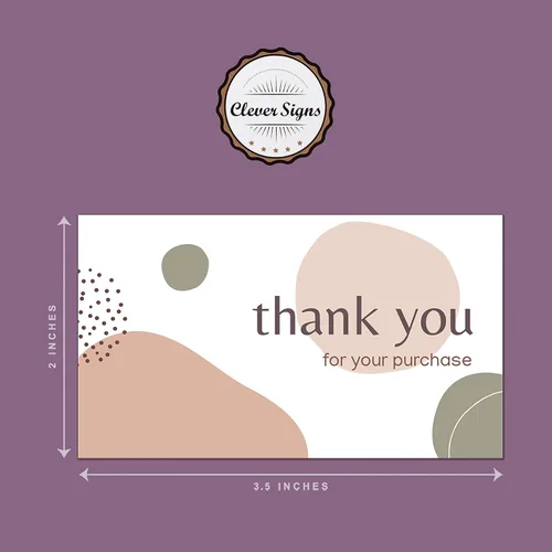 Miniatura 6 de CLEVER SIGNS Paquete de 200 tarjetas de visita de agradecimiento por tu compra, diseño elegante y profesional, recomendadas para minoristas