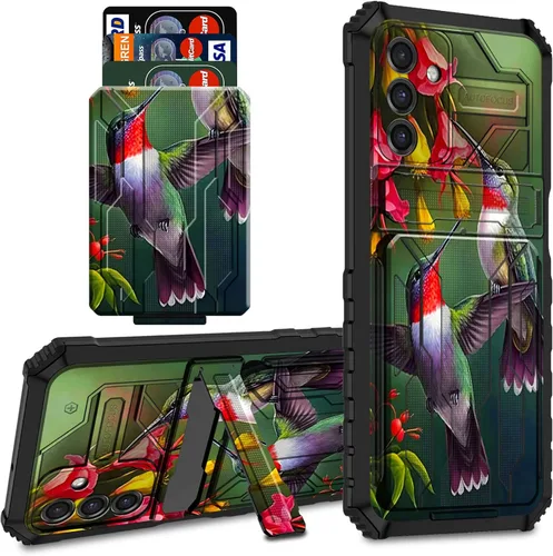 Miniatura 11 de Funda tipo cartera para Samsung Galaxy S22 Ultra con soporte para tarjeta de crédito y soporte de doble capa de policarbonato duro de PC suave TPU a