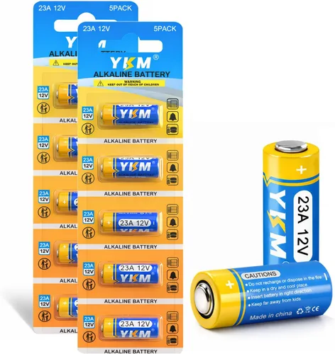 YKM Paquete de 10 baterías alcalinas de 23A 12 voltios LR23A A23S MN21/23 L1028F 12V para ventilador de techo remoto abrepuertas de garaje