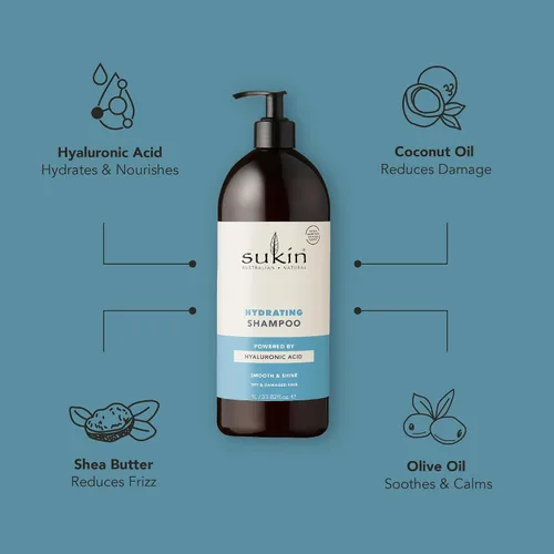 Miniatura 4 de Sukin Champú hidratante para el cuidado del cabello, 33.82 onzas