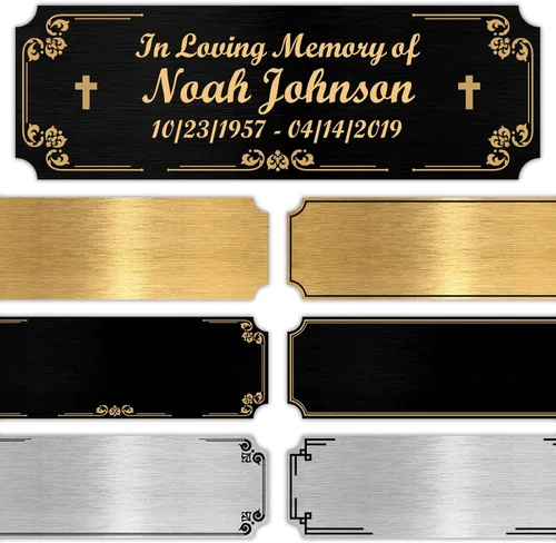 Miniatura 4 de Placa de nombre grabada personalizada de 3 x 1 pulgada – Etiqueta de metal personalizada para trofeos, marco de fotos, placa, urna, caja de sombra