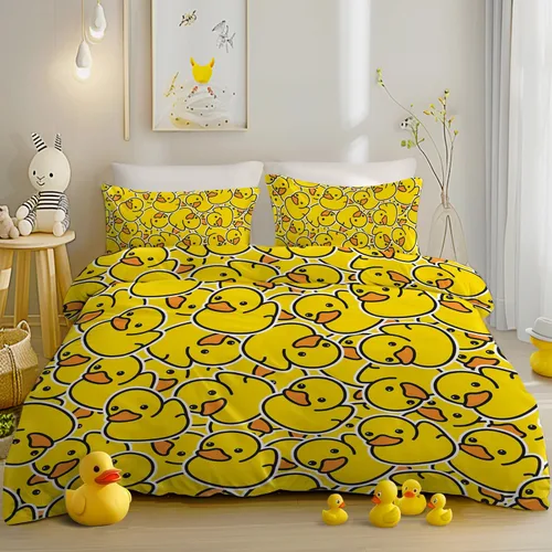Miniatura 32 de Cute Bear Duvet Cover Set Twin, 3 Pieces Soft Neutral Bedding Calming Cozy Comforter Cover Set Minimal Kawaii Bedroom Decor Microfiber for Relaxing