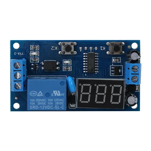 Marhynchus Módulo de temporizador, salida de temporizador con pantalla LED digital, DC 12V, relé ajustable, bucle infinito, temporizadores para luces