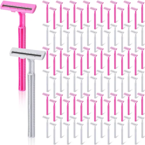 Miniatura 8 de Hanaive Maquinillas de afeitar desechables para mujer, doble hoja, desechable, de acero inoxidable, calidad hotelera, multiusos, portátil, Rosa