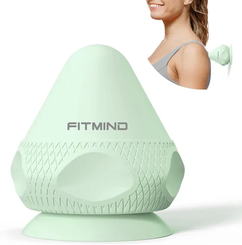 Bola montable de auto-masaje manos libres con ventosa, masajeador de nudo muscular de dolor de espalda de tejido profundo, liberación miofascial,