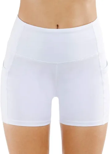 Miniatura 4 de THE GYM PEOPLE - Pantalones cortos de yoga para mujer, con cintura alta, control de abdomen y bolsillos profundos, para gimnasia, entrenamiento