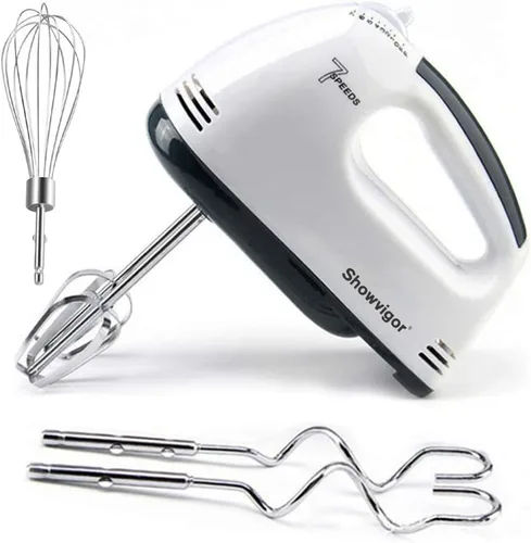 Miniatura 6 de Batidora de mano eléctrica portátil - Mezclador de cocina de 7 velocidades con 5 accesorios de acero inoxidable, batidor, batidor de alimentos