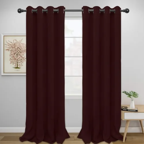 Miniatura 95 de Easy-Going - Cortinas opacas para dormitorio, aislamiento térmico sólido con ojales, cortinas de ventana para reducción de ruido, cortinas