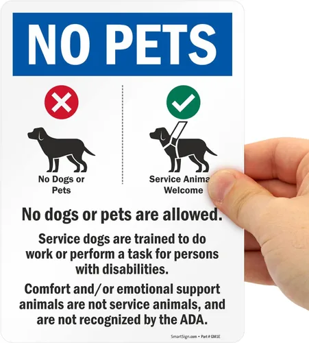 Miniatura 4 de SmartSign Paquete de 4 etiquetas adhesivas de animales de apoyo emocional de 7 x 5 pulgadas con símbolos de perro, poliéster laminado de 5 mil