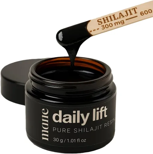 Superior Mane Resina Shilajit Daily Lift | Resina mineral natural con ácido fúlvico y oligominerales | Apoya la concentración, la vitalidad y el
