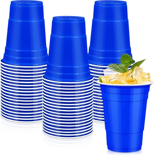 Miniatura 9 de LANLISA 50 vasos de plástico verdes, vasos desechables de 16 onzas, vasos para beber para el día de San Patricio, suministros de fiesta de Navidad