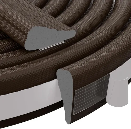 Miniatura 10 de 2 piezas de burletes para puertas en forma de cuña de 196", aislamiento para ventanas y puertas para invierno, cinta aislante autoadhesiva