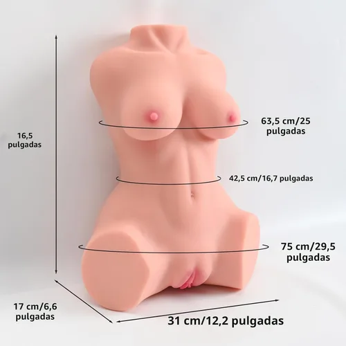 Miniatura 2 de Muñecas sexuales realistas de 19.5 libras para masturbador masculino - Juguetes sexuales para hombres, torso sexual con pechos grandes y trasero