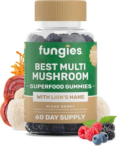 Fungies Gomitas de Hongos Múltiples para Hombres y Mujeres - Suplemento de Hongos Incluye Melena de León, Cordyceps, Reishi, Chaga, Shiitake,