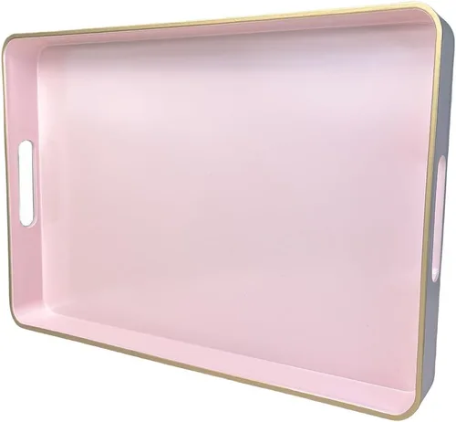 Miniatura 6 de Large Blue Coffee Table Tray, Decorative Serving Tray with Handles, Plastic Rectangular Tray for Ottoman, Bathroom, Living Room.16.7"*12"*1.6
