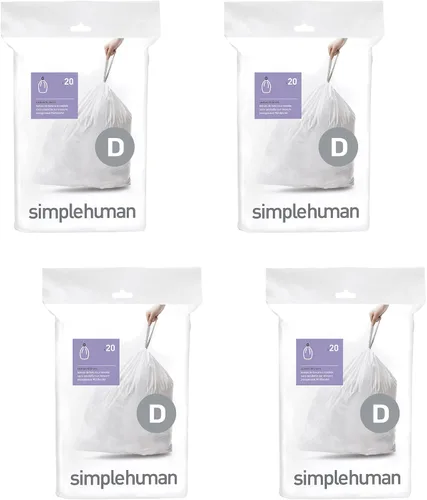 Miniatura 34 de simplehuman Forro para bote de basura de ajuste personalizado, 45 litros/12 galones, 20 unidades (paquete de 2)