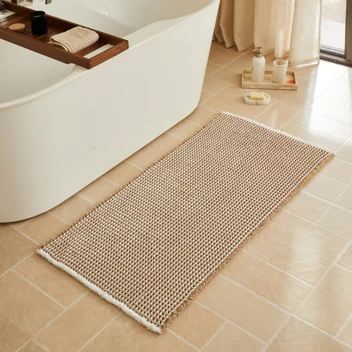 Miniatura 59 de Triohero Tapete de baño con diseño de gofre, tapete de baño pequeño y bohemio, antideslizante, lavable, ultra suave, súper absorbente, de secado