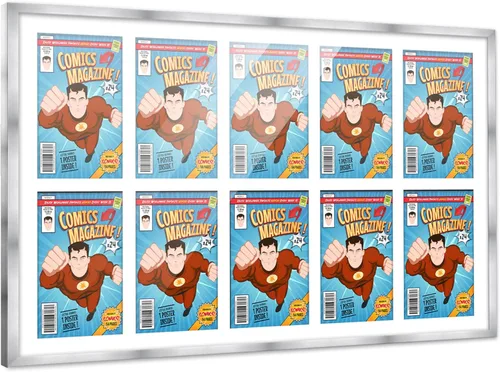 Miniatura 9 de Poster Palooza Marco de cómic con paspartú para 1 cómic de la Edad de Bronce publicado entre 1970 y 1985, marco de cómic negro para cómic de 7.25 x