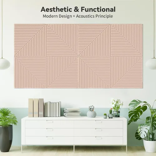 Miniatura 9 de Art3d Paquete de 6 paneles de pared acústicos autoadhesivos para decoración del hogar, paneles insonorizados de 24 x 24 pulgadas para oficina