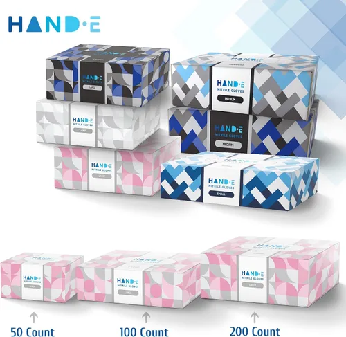 Miniatura 7 de Hand-E Touch - Guantes desechables de nitrilo rosa, para esteticista, técnico de uñas, tinte y estilista de cabello, guantes de limpieza