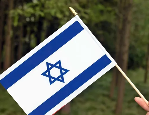 Miniatura 5 de Paquete de 25 banderas israelíes pequeñas de mano con bandera israelí en palo de 5 x 8 pulgadas
