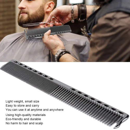 Miniatura 5 de Peines de peluquería de metal, peines profesionales de acero inoxidable para peluquería, peine desenredante (negro)