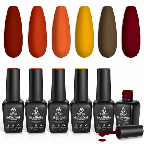 Miniatura 22 de Beetles - Juego de esmaltes de uñas en gel neón, 6 colores, rosado intenso, naranja, amarillo, verde, azul y morado, semipermanentes, uso