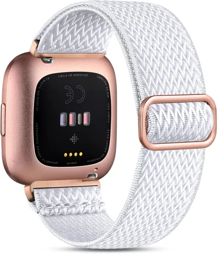 Miniatura 21 de Correa elástica compatible con correas de reloj Fitbit Versa, correa deportiva de nailon suave y transpirable de repuesto para mujeres y hombres