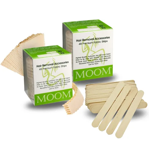 Miniatura 6 de Caja de regalo de kit de depilación orgánica MOOM para mujeres – Cera de azúcar para depilación del rostro, bikini y axilas – Cera de viaje, crema