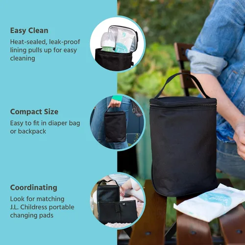 Miniatura 2 de J.L. Childress TwoCOOL Bolsa de viaje para enfriar leche materna, bolsa de almacenamiento aislada para biberones, paquete organizador portátil