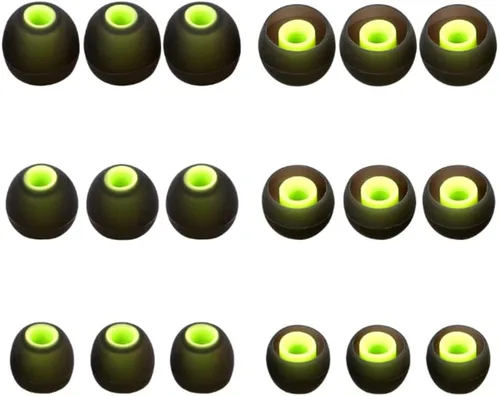 Miniatura 13 de Puntas de repuesto para auriculares, puntas de silicona para los oídos, aptos para agujeros interiores de 0.150 in a 0.201 in, 9 pares S/M/L blanco