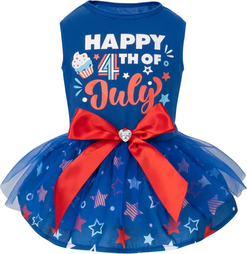 Miniatura 21 de cyeollo Vestido para perro para el día de San Valentín, ropa de vacaciones para perros con estampado de corazón, vestidos de tul para perros
